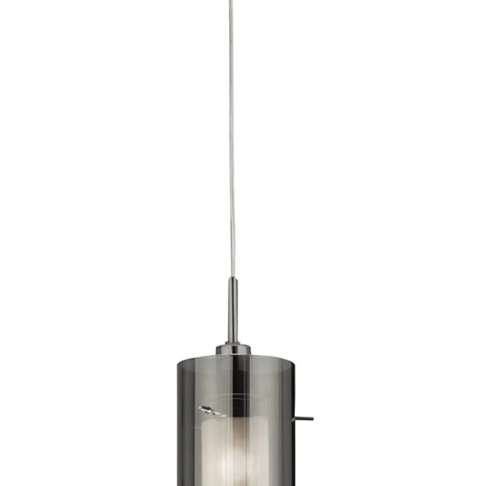 Lampada sospensione Duo 2 vetro/cromo lungo 3 luci